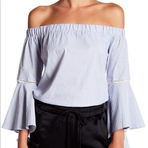NWT Harlowe & Graham drape bell sleeve blouse